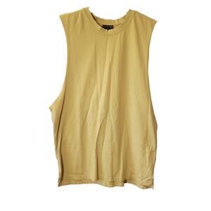 Letaotao Yellow Sleeveless Crewneck Muscle Tank Top Size Medium